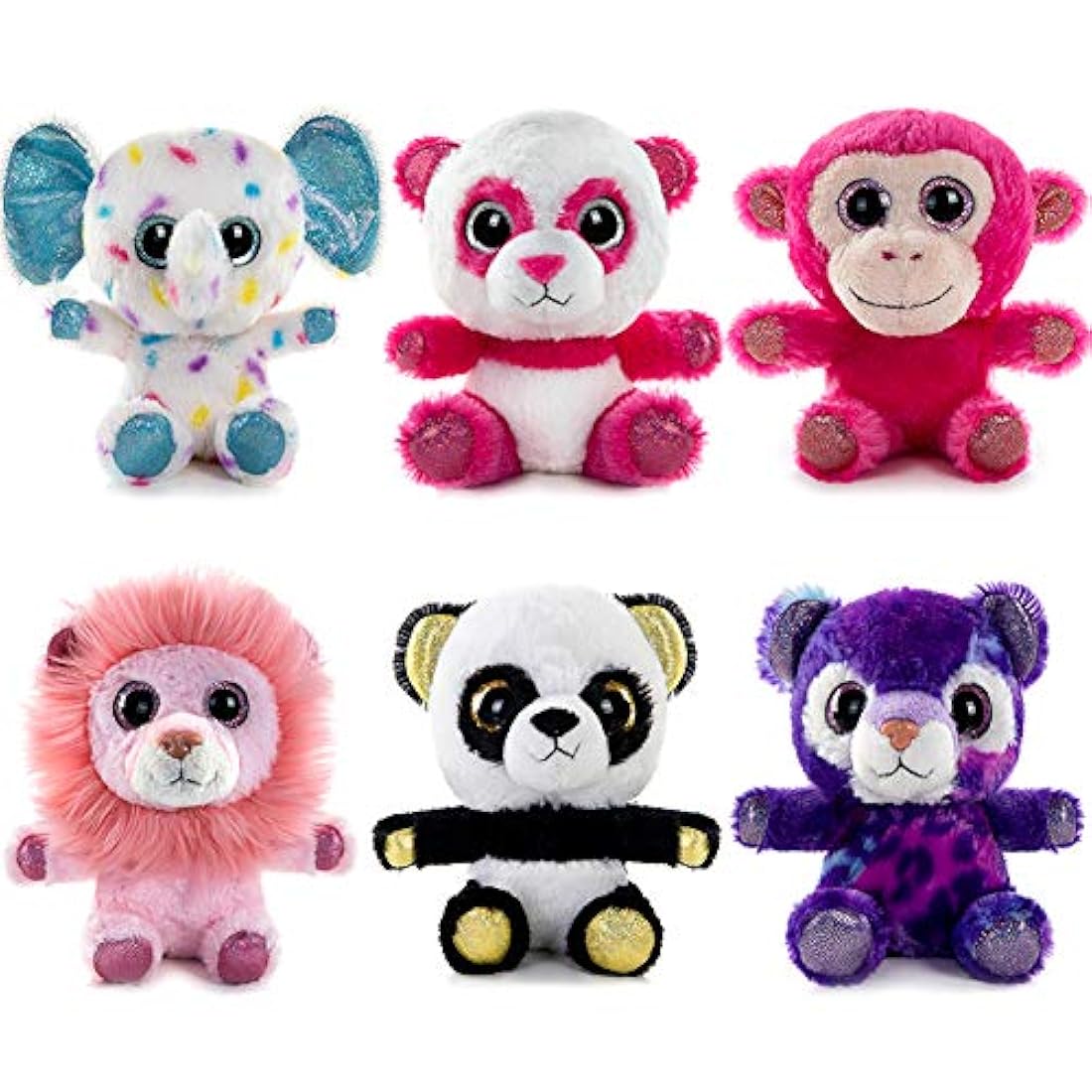 Juego de juguetes de peluche de 7 pulgadas con animales de zoológico