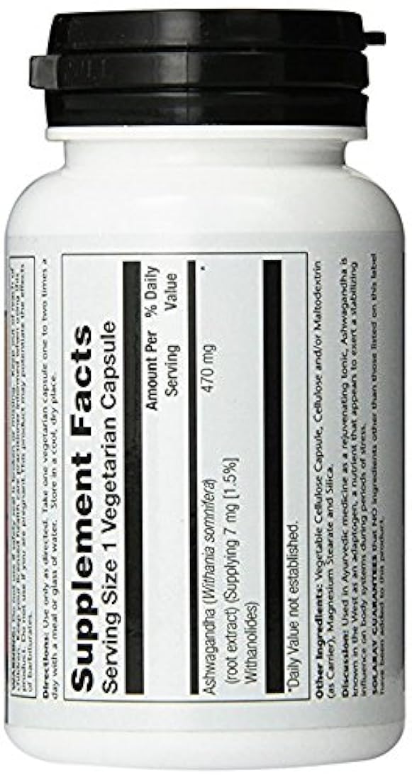 Solaray – Ashwagandha, 470 mg, 60 Cápsulas