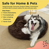 Best Friends by Sheri Cama original para perros y gatos con forma de dona, en piel sintética o de lujo, lavable a máquina, cojín alto, varios tamaños S-XL