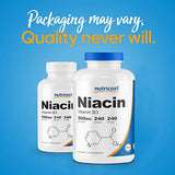 Suplemento Nutricost Niacina de vitamina B3, 0,018 oz, en 240 cápsulas, 1 botella, 1
