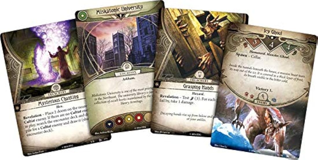 El juego de cartas de Arkham Horror.