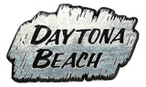 Imán de nevera Daytona Beach Florida lámina de plata