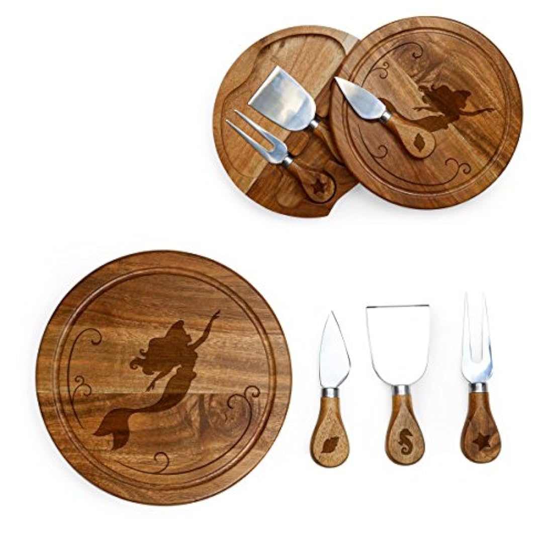 Disney Princess Little Mermaid Brie Madera de acacia