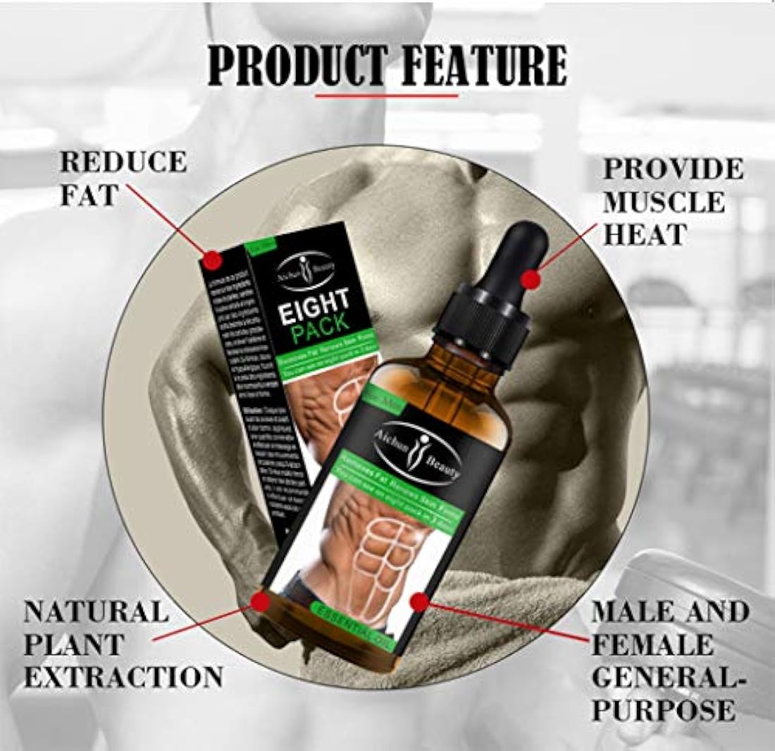 8 paquetes Aceite esencial abdominal para hombres 30 ml