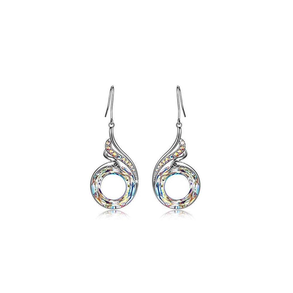 Aretes con dije con cristales para mujeres