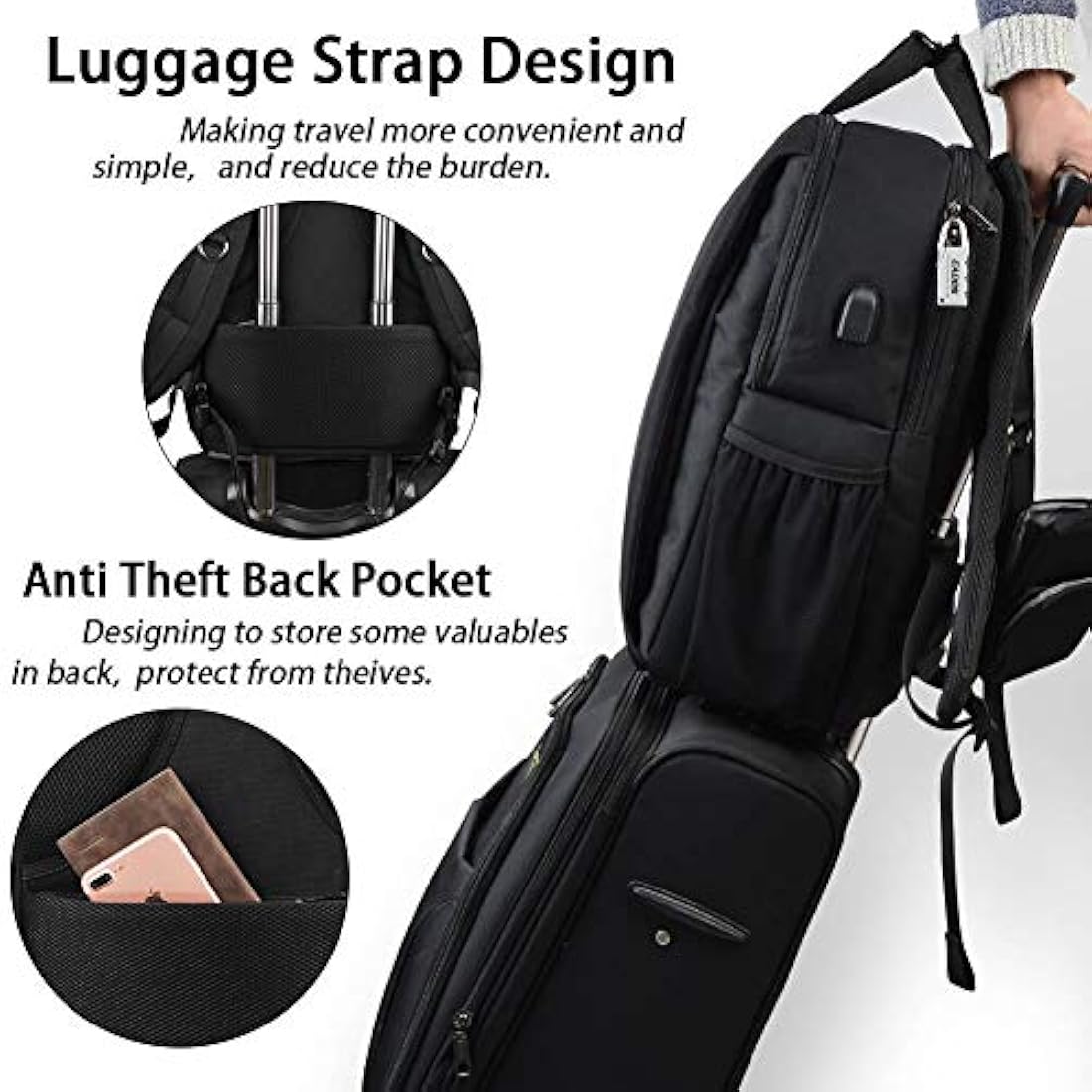 Morral para cámara réflex digital, impermeable 15,6