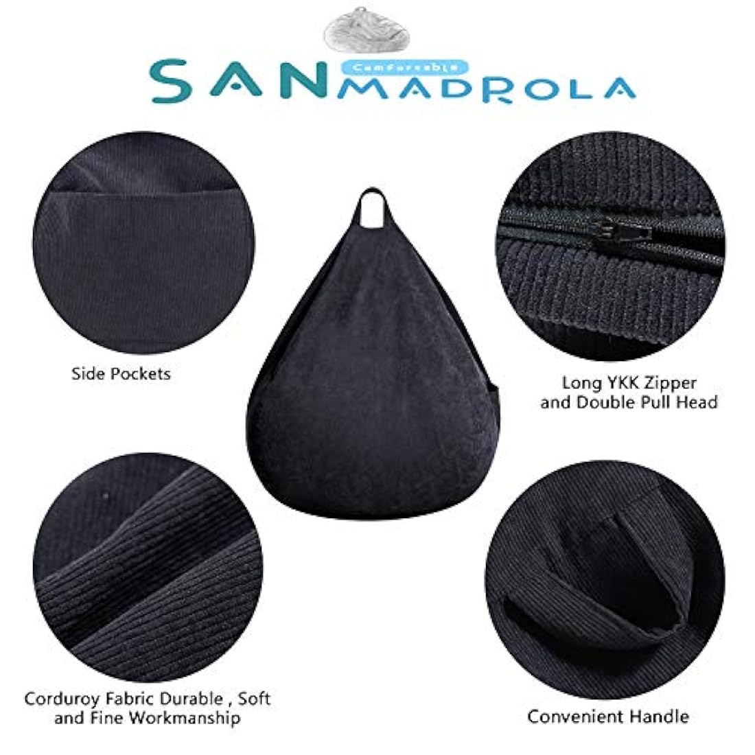 Funda para guardar muñecos de peluche y sillón puf