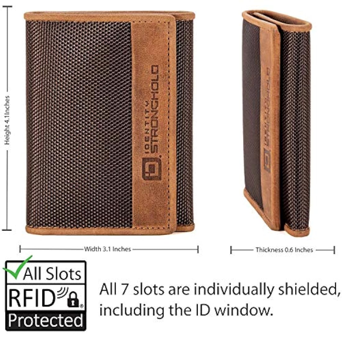 Cartera de piel fina para hombre, IDENTITY STRONGHOLD