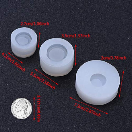 3 moldes de silicona decorativos para hacer tartas de resina epoxi grandes, cuencos pequeños/platos de bricolaje