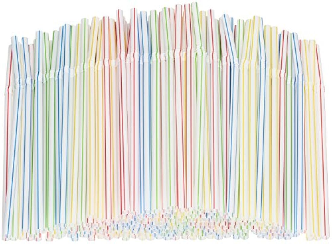 Paquete de 200 pajitas flexibles de plástico