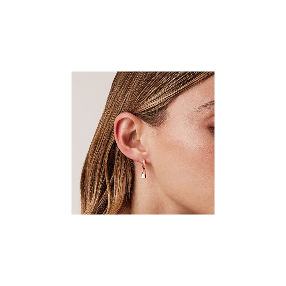 Aretes chapados en oro de con bisagras para mujer