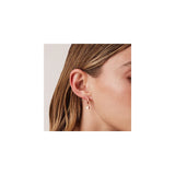 Aretes chapados en oro de con bisagras para mujer