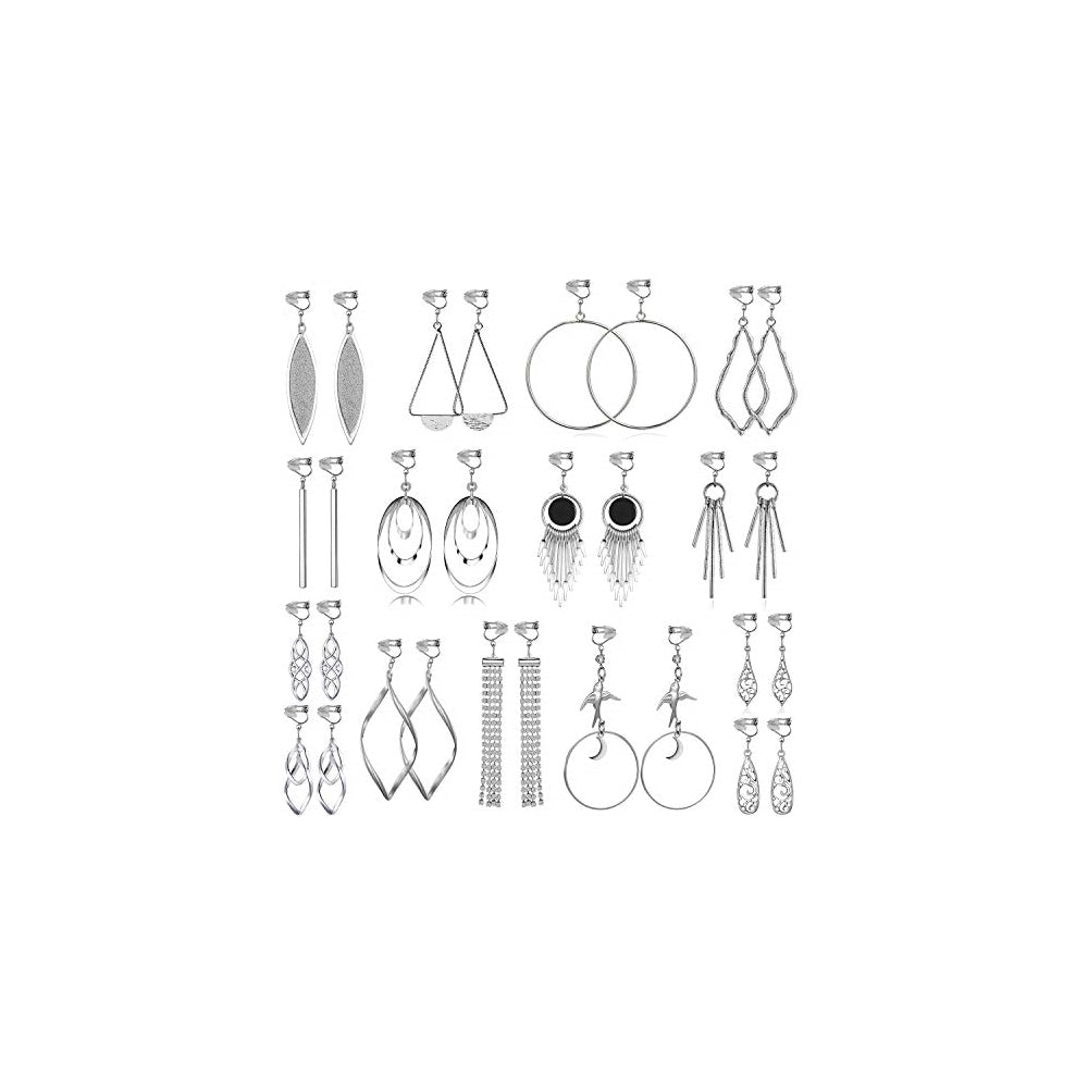 Aretes de clip en pendientes para mujer 15 pares