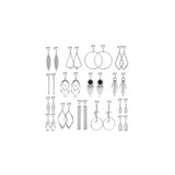 Aretes de clip en pendientes para mujer 15 pares