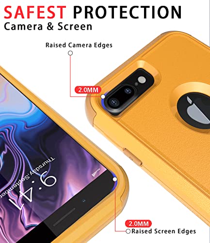 Diverbox Funda para iPhone 8 Plus, iPhone 7 Plus [a prueba de golpes] [a prueba de gotas] [a prueba de polvo], funda de protección resistente para Apple iPhone 8 Plus y 7 Plus (amarillo)