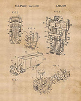 Impresiones de patente juego de 4 (8x10) sin marco