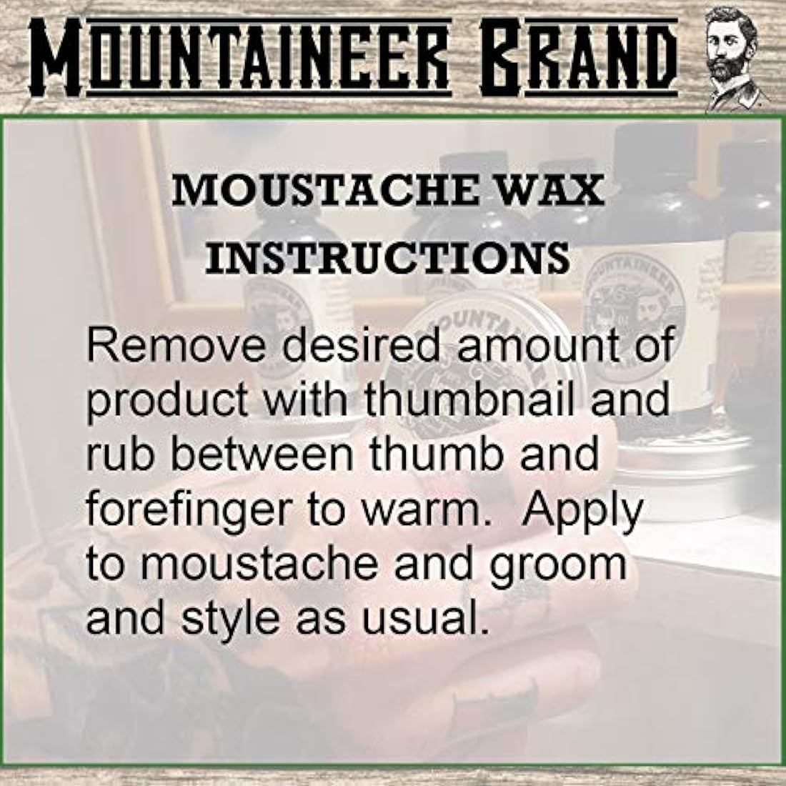 Cera de bigote de marca Mountaineer, natural, sin residuos
