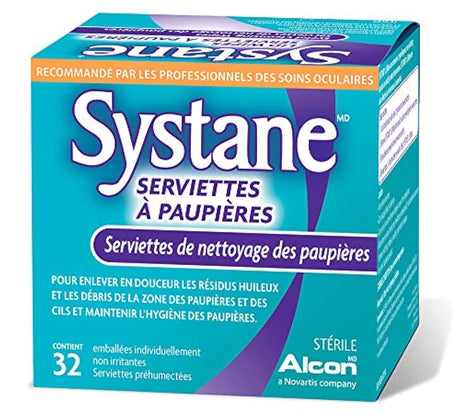Systane - Toallitas de limpieza de párpados estériles, 32 unidades