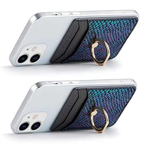 Tarjetero RFID para teléfono celular, tarjetero adhesivo para la parte posterior del teléfono para la mayoría de teléfonos inteligentes