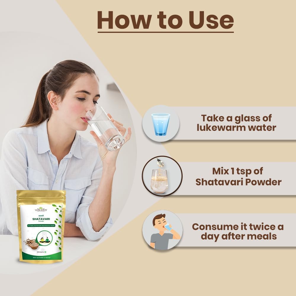 Pure Shatavari suplemento herbal para lactancia, 100g, Pack de 1