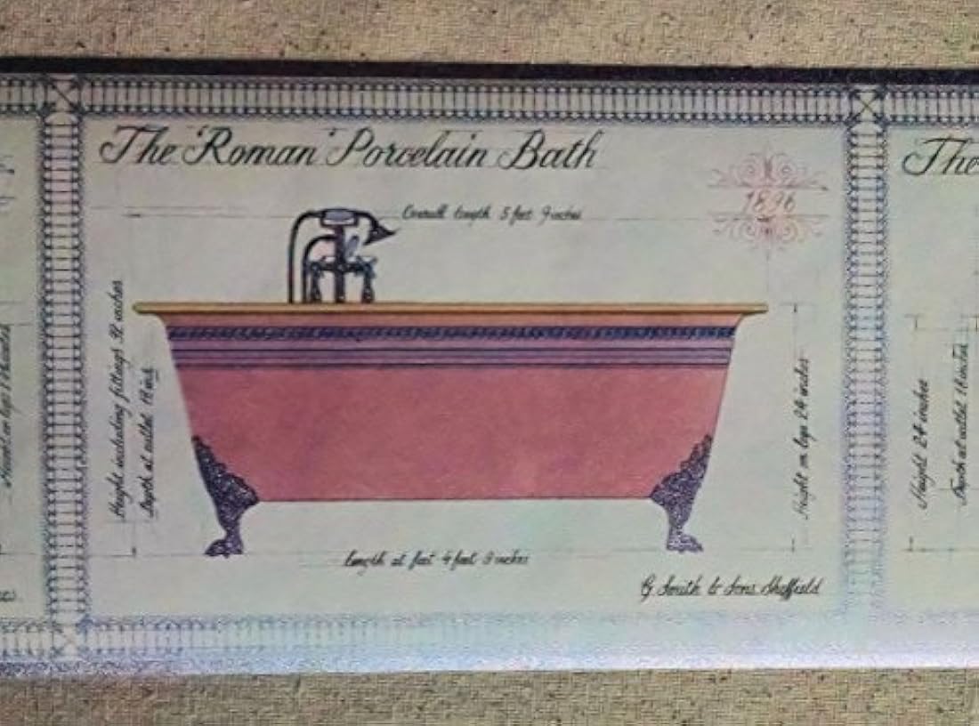 Papel pintado para bañera de porcelana