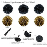 Decoraciones en negro y dorado,para fiesta. Marca Pyle