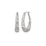 Aretes de aro de filigrana de plata esterlina