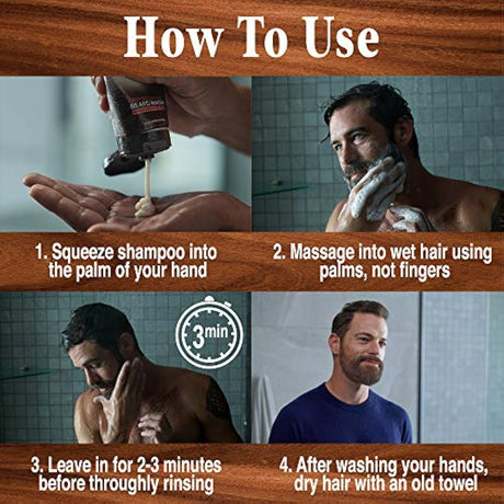 Just For Men Control GX - Lavado de barba reductor de color gris, Da color gradualmente al bigote y la barba, Lavado de barba., paquete de de 1