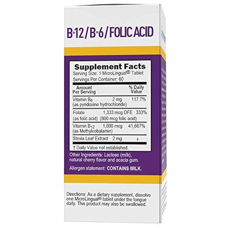 Vitamina B12 de metilcobalamina 1000 mcg sublingual - B6