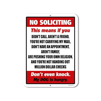 diseño de texto en inglés "No Soliciting"