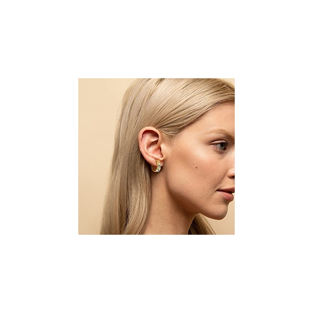 Aretes de presión pequeños,chapados en oro de 14 quilates
