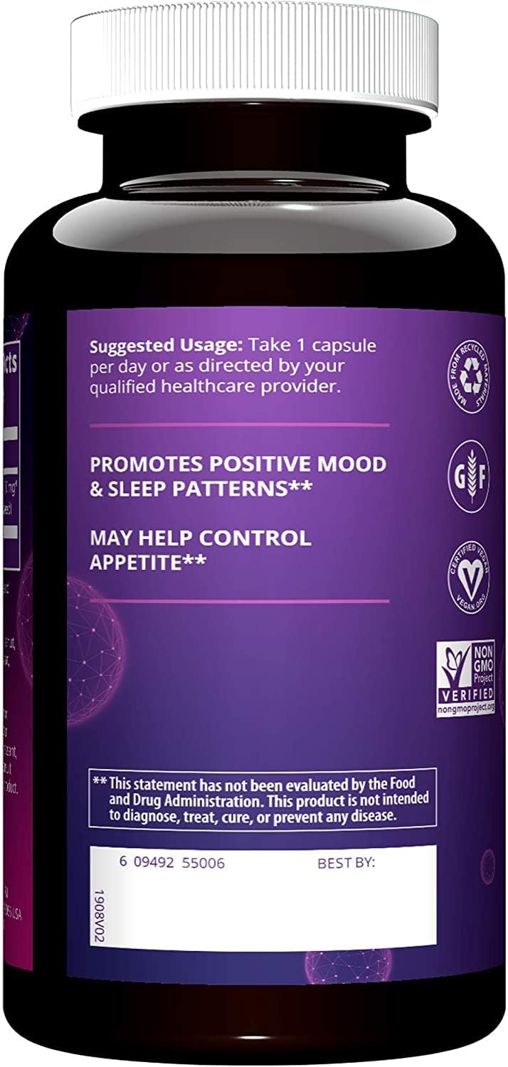 Suplemento 5-HTP 100mg MRM - Extracto de Griffonia 60 Vcaps