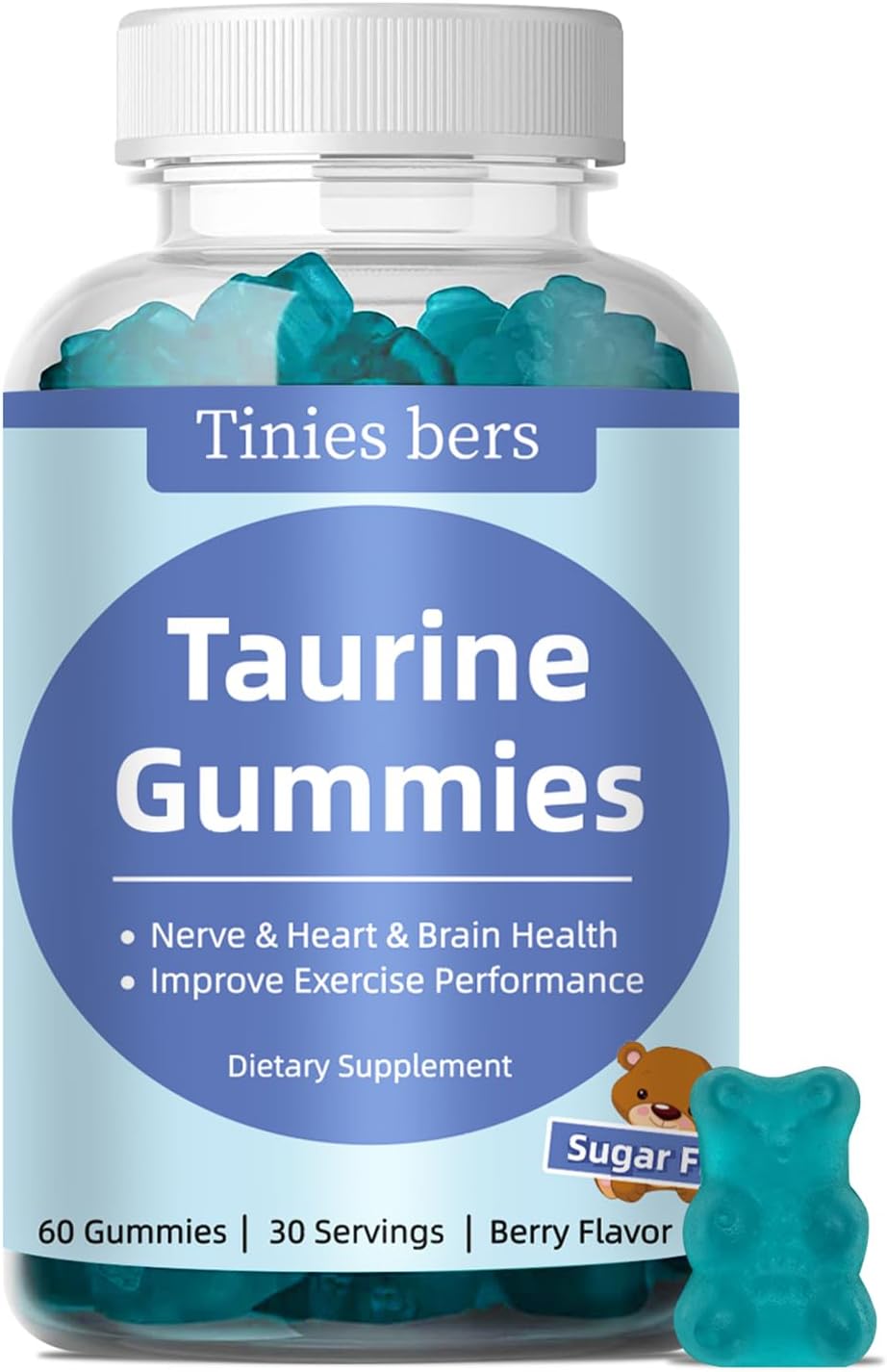 Gomitas de taurina de 1000 mg, sin azúcar para adultos
