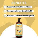 Aceite de pescado para perros - Omega 3 para perros de salmón, bacalao y krill de Alaska - Ácidos grasos EPA DHA - Menos desprendimiento y picazón - Salud de la piel, las articulaciones,