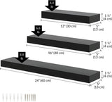 Estanterías flotantes Ballucci, juego de 3, 12, 16, 24