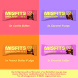 Barritas veganas Misfits, gluten free, bajo azúcar, variedad 12