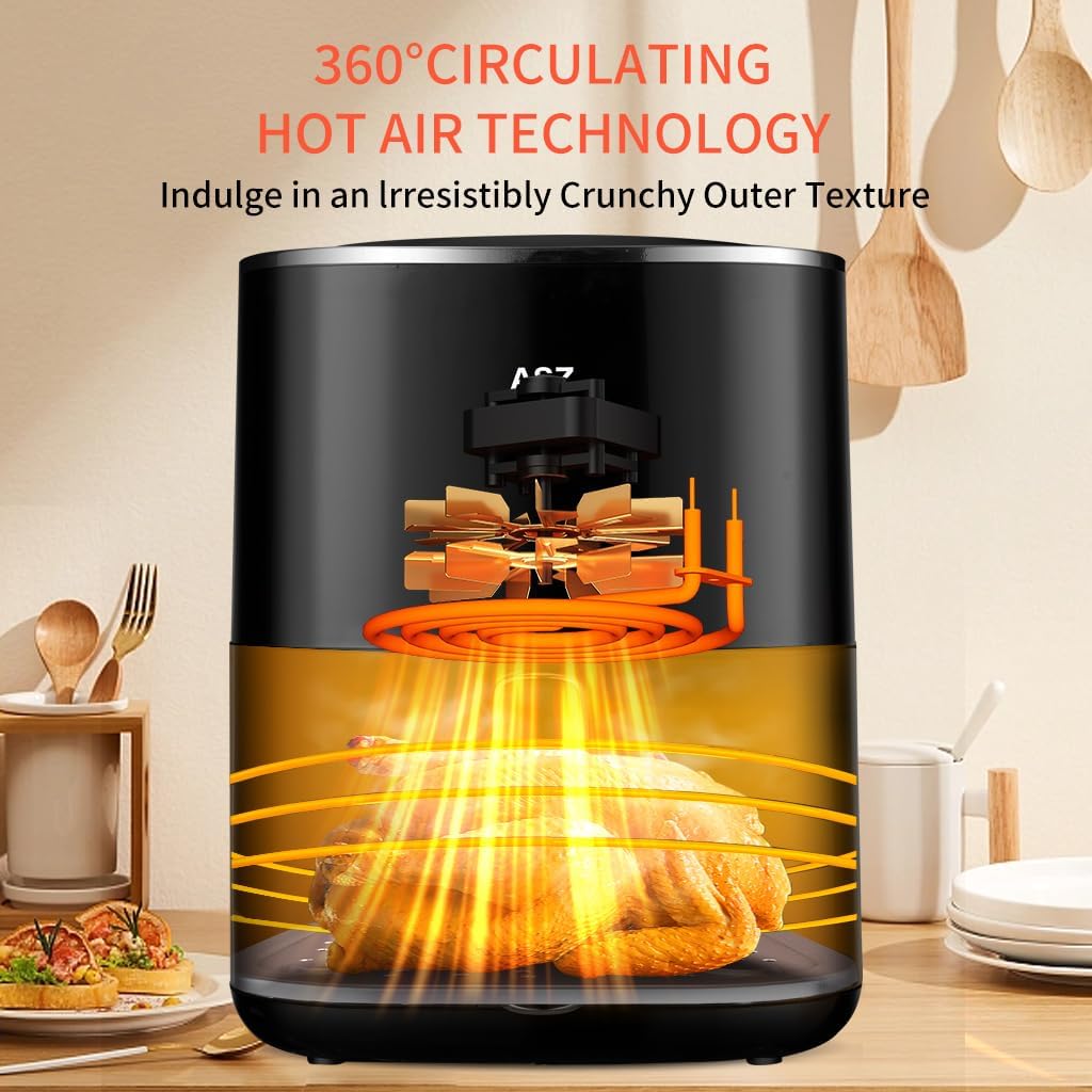 Freidora de Aire ASZ 4.5qt, 8 Presets, Apagado Automático