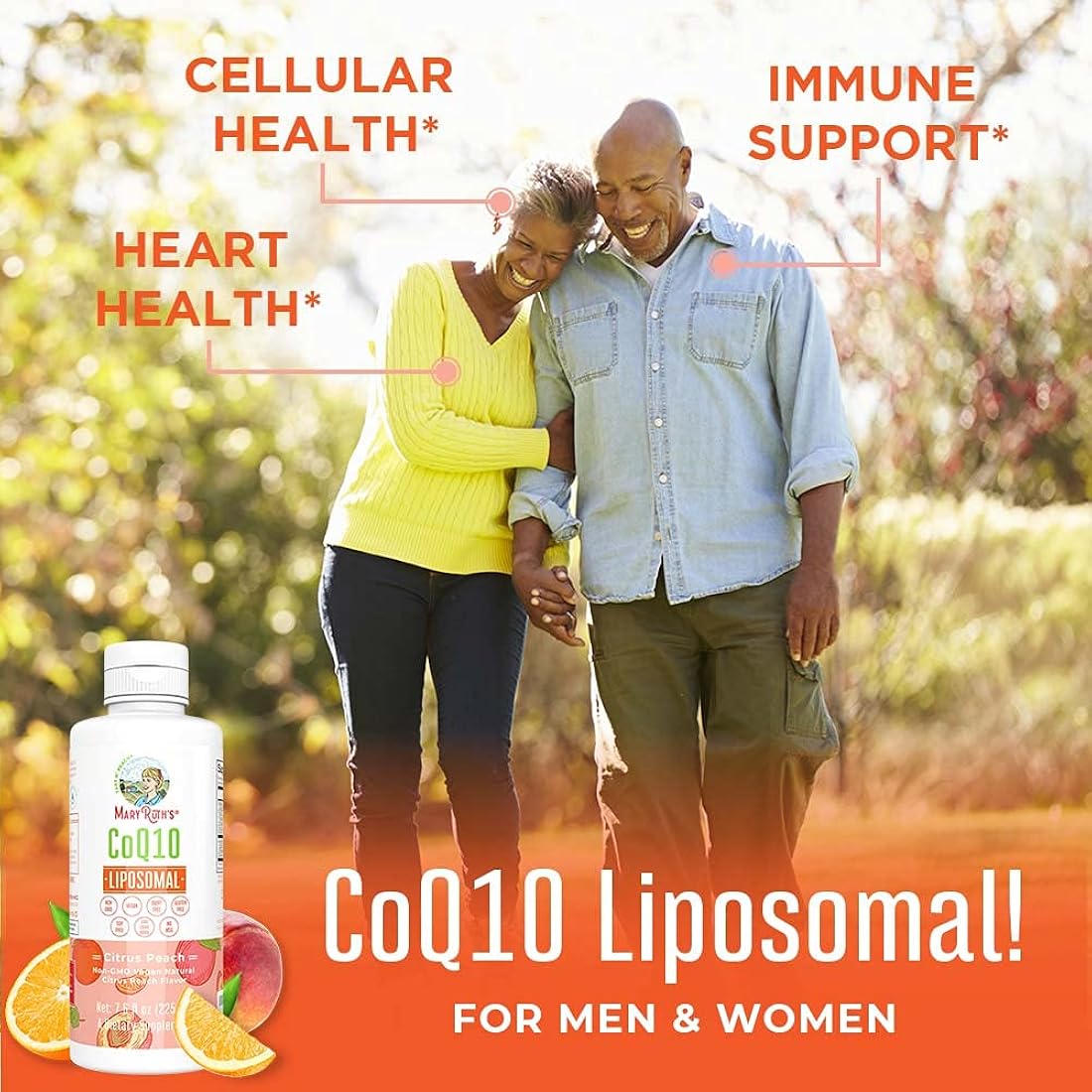 Vitamina líquida CoQ10 para salud cardíaca vegano sin OMG