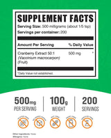 Extracto de Arándano en Polvo - BulkSupplements, 500mg, 100g