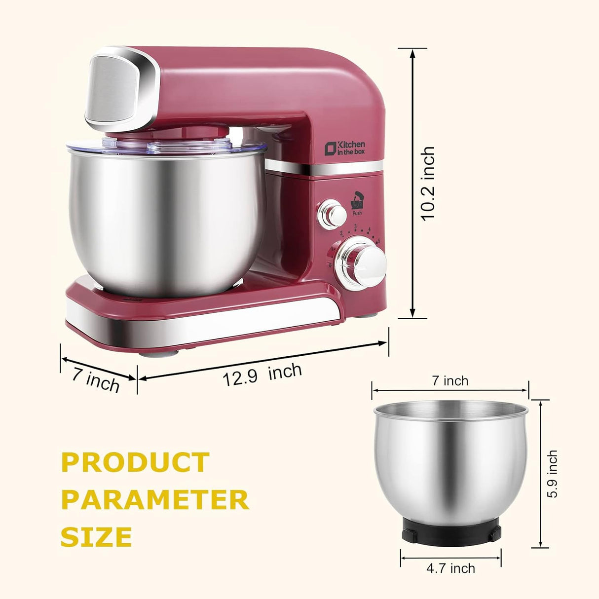 Batidora de pie Kitchen in the box 3.2Qt 6 velocidades modelo
