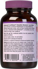 Melatonina 1 mg Bluebonnet, rápida disolución, vegano, 60 tabletas