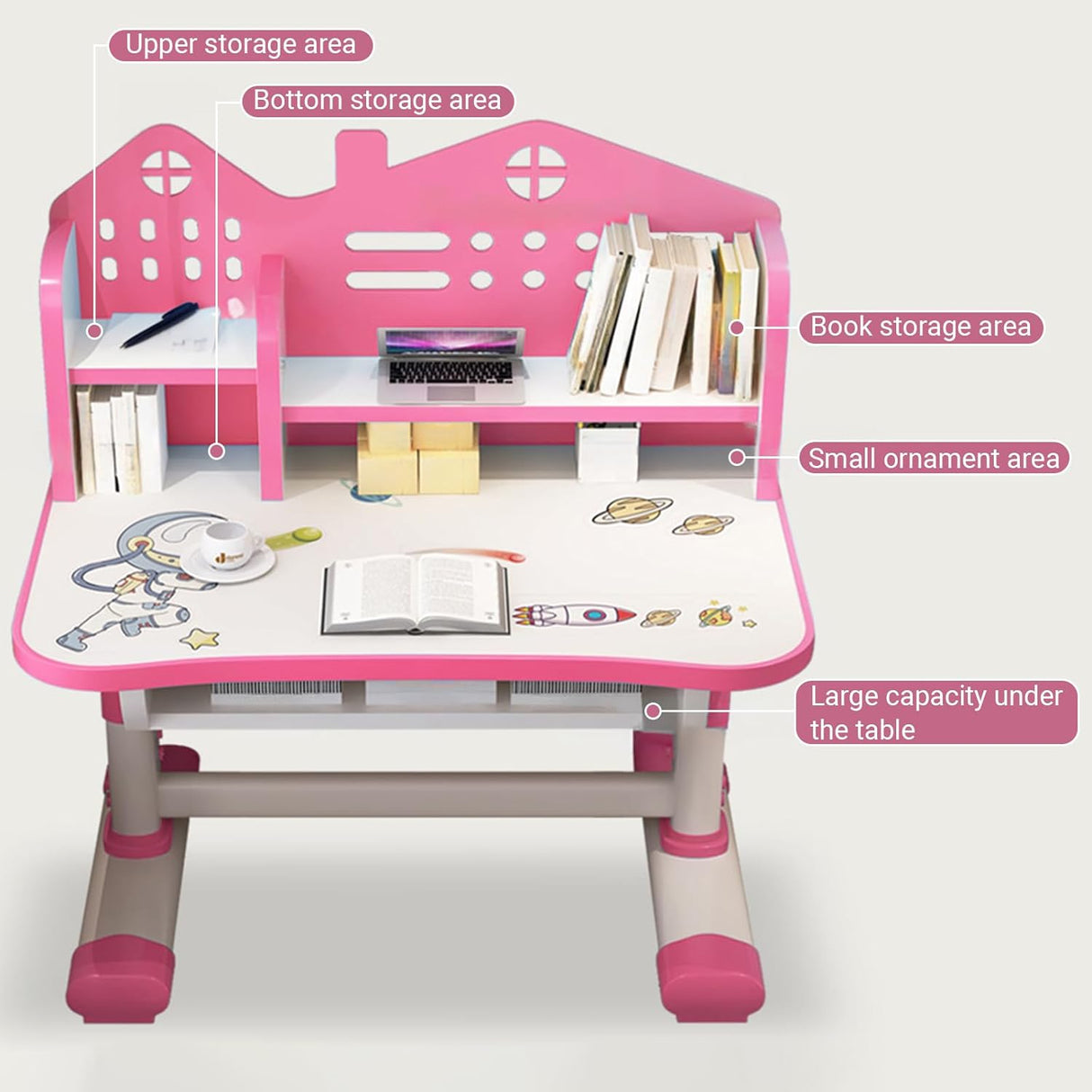 Set de Escritorio y Silla Infantil, Altura Ajustable, Antimiopía