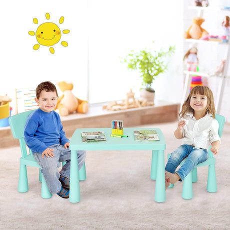 Juego de mesa y silla para niños 3 piezas de plástico