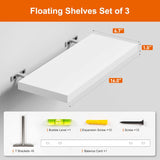 Estante Flotante de Madera, Set de 3, 16 para Decoración