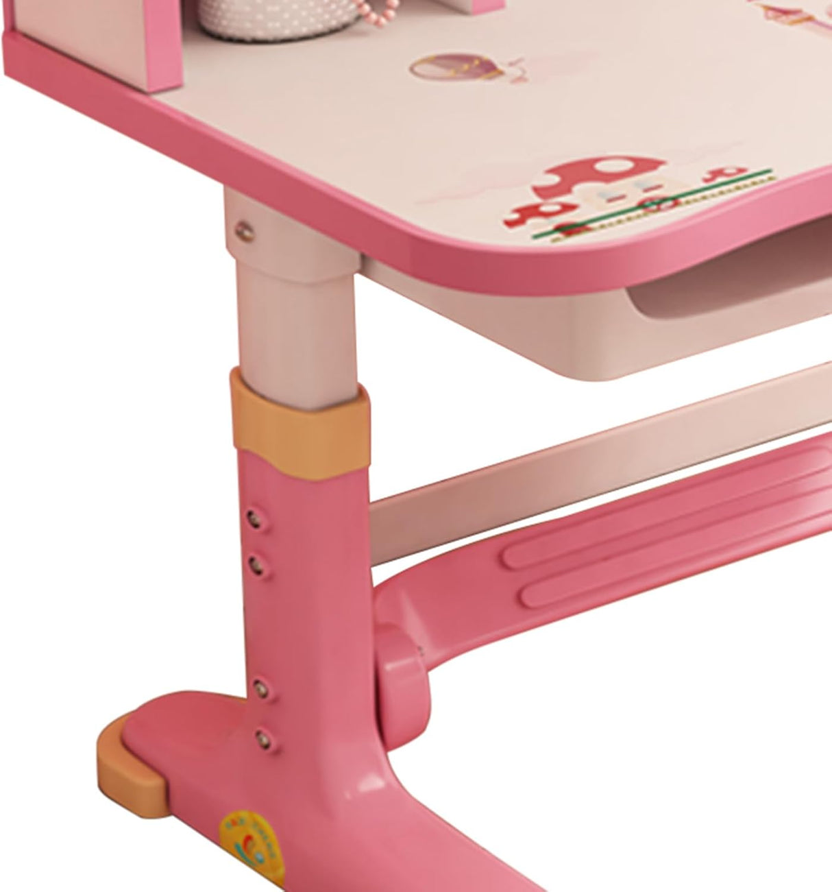 Escritorio y Silla Infantil Ajustable con Cajones y Estantería
