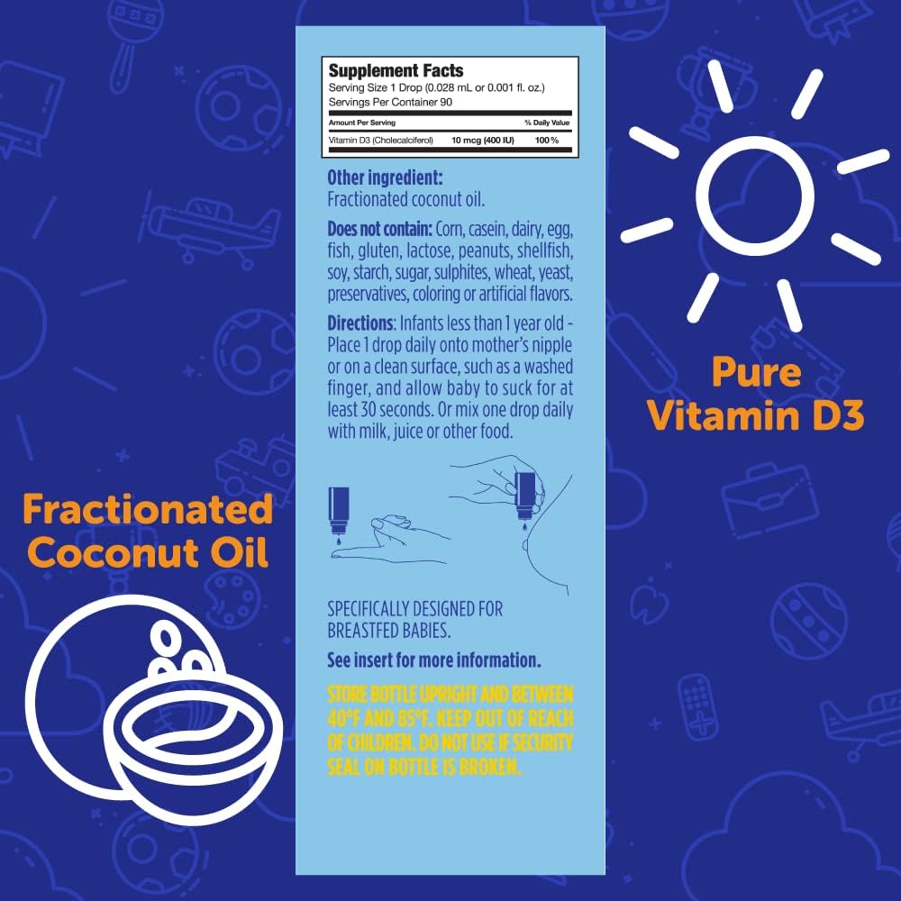 Ddrops Vitamina D Orgánica 400 IU 90 Gotitas Sin Aditivos