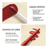 Set de Lápiz Labial Líquido Mate, Impermeable y Duradero