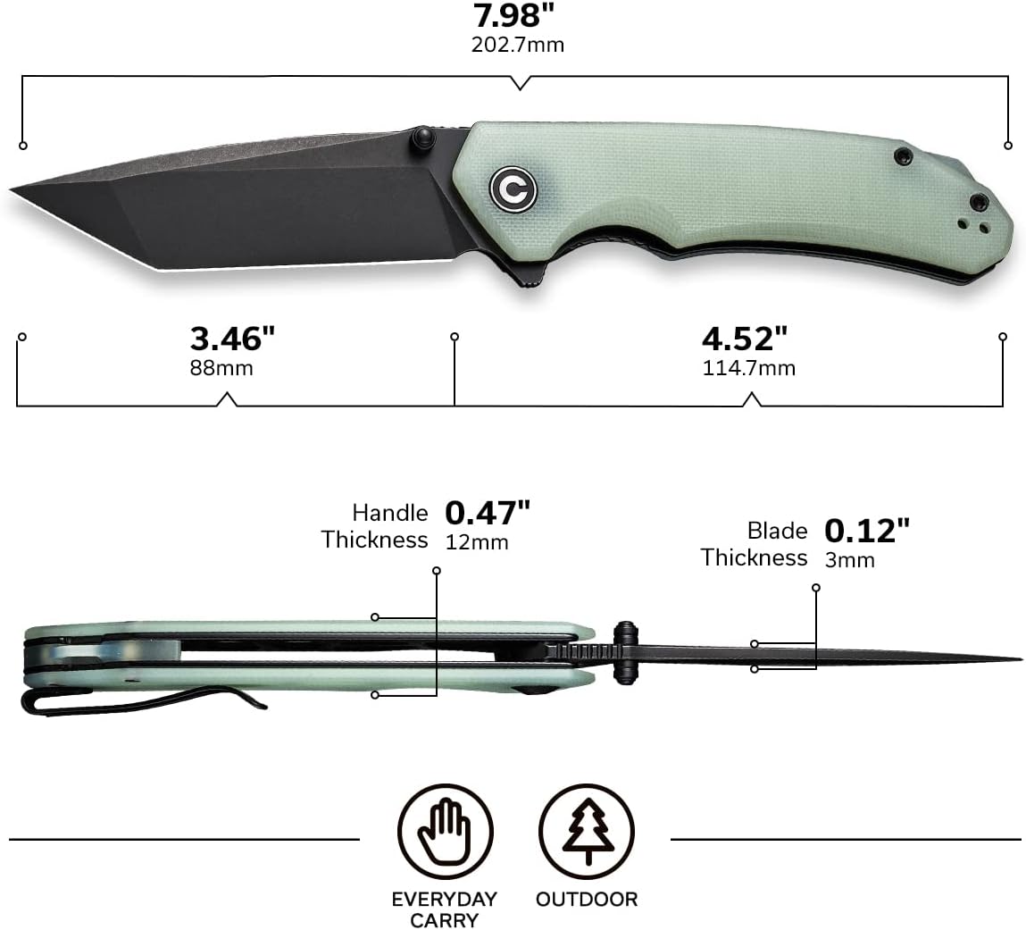 Cuchillo Plegable Tanto D2 de 3.5 con Abridor de Aletas