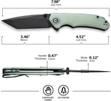 Cuchillo Plegable Tanto D2 de 3.5 con Abridor de Aletas