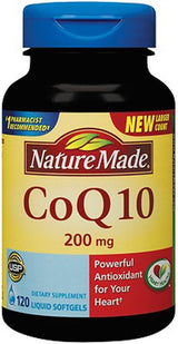 Suplemento de CoQ10 Nature Made 200 mg 120 cápsulas